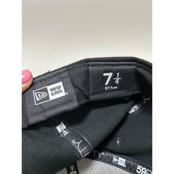 NEW ERA PITTSBURGH PIRATES CAP MEN'S OFFICIAL ON-FIELD HAT BLACK SIZE 7 1/4 - Picture 4 of 5